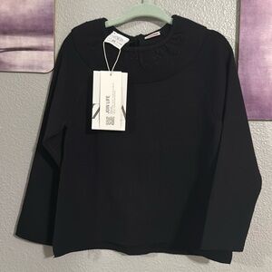 Zara knitwear black collar neck girls SWEATER 4-5 years new viscose